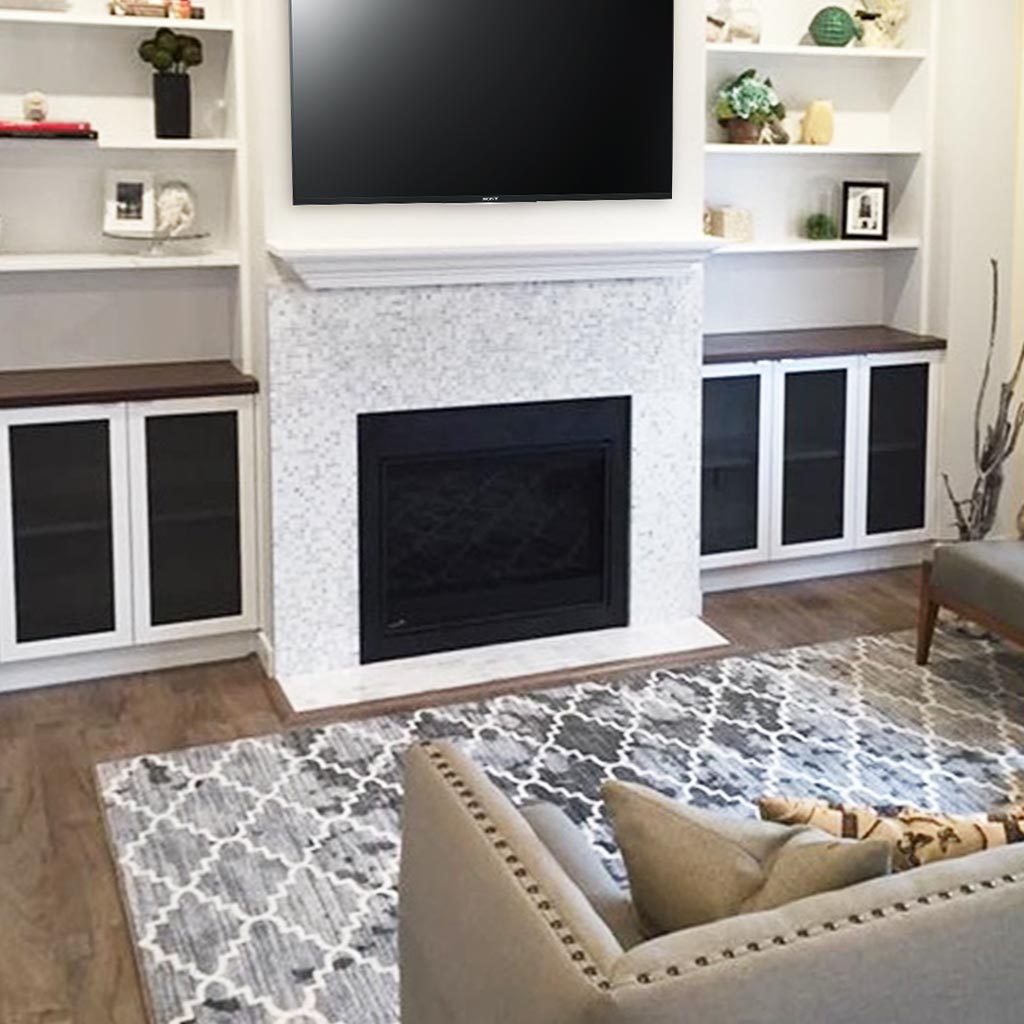 Custom feature wall and shelving